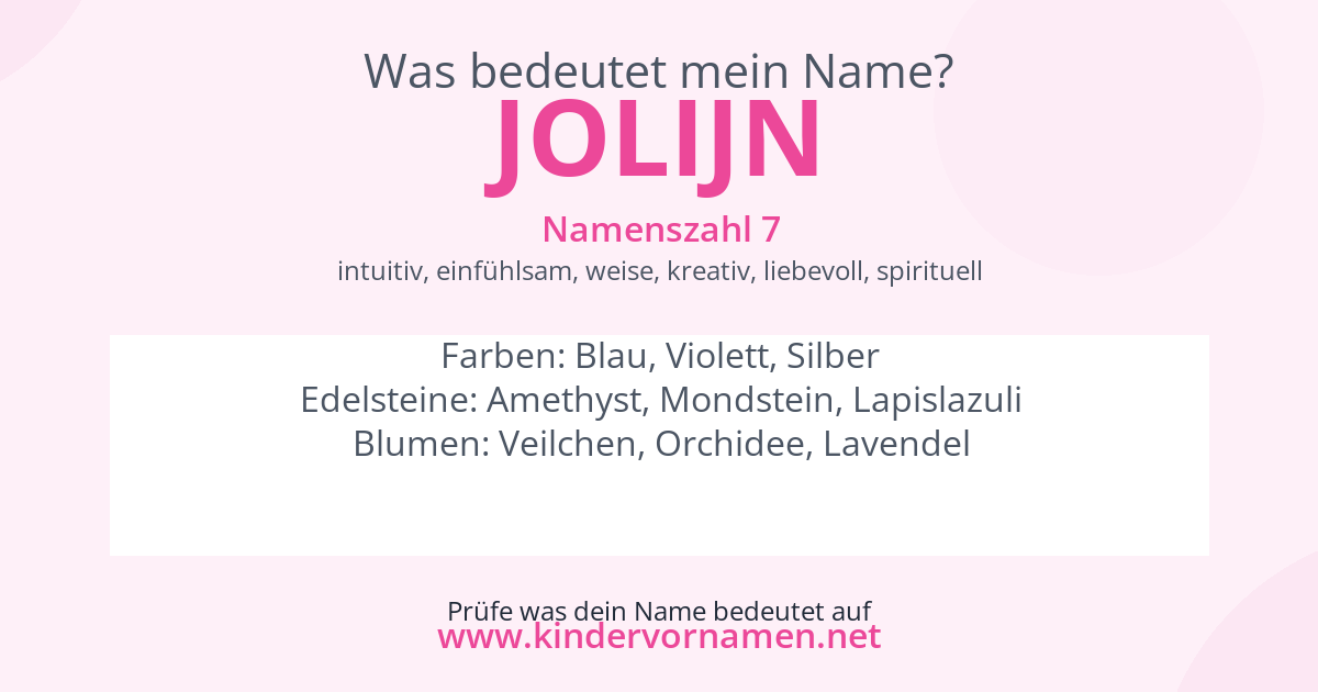 Was bedeutet der Name Jolijn?
