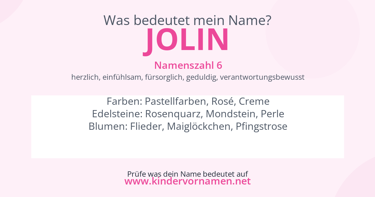 Was bedeutet der Name Jolin?