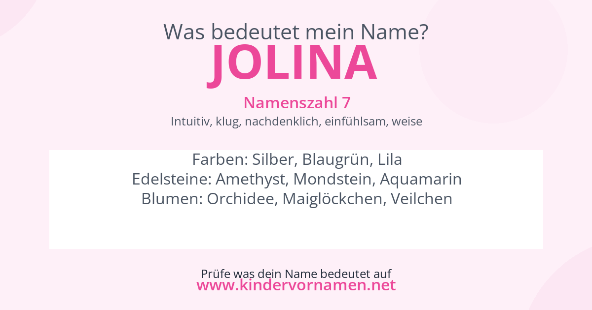 Was bedeutet der Name Jolina?