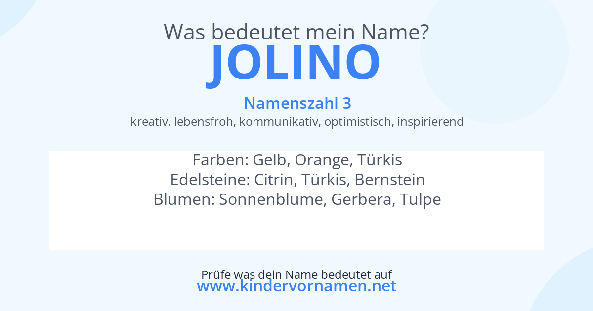 Was bedeutet der Name Jolino?