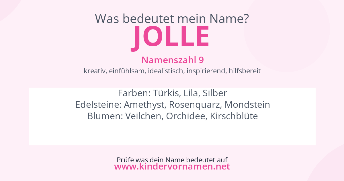 Was bedeutet der Name Jolle?