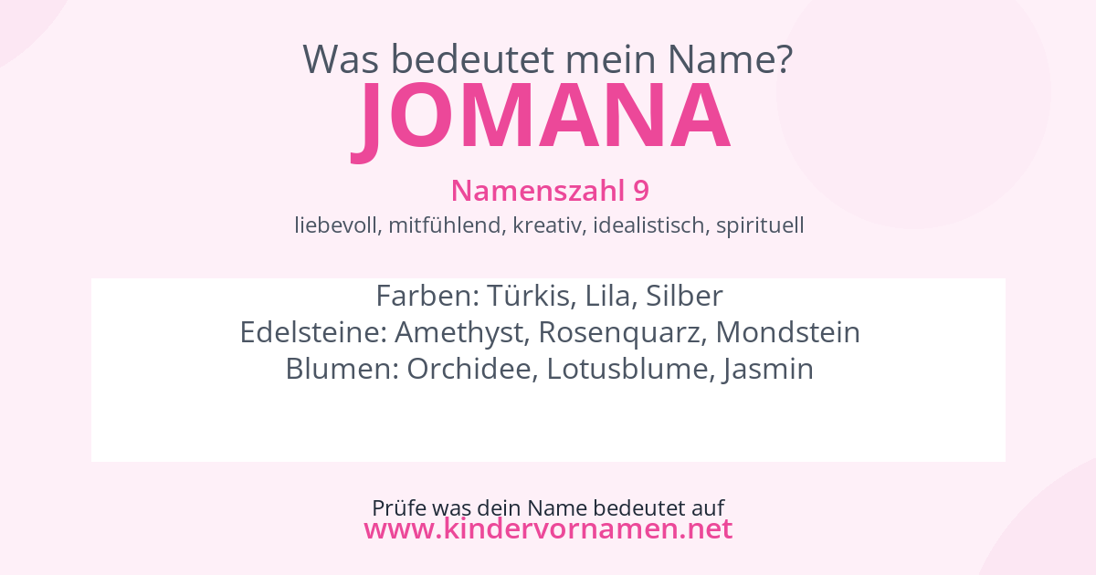 Was bedeutet der Name Jomana?