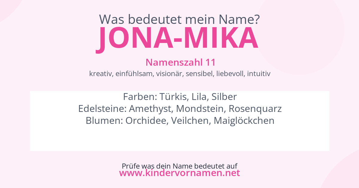 Was bedeutet der Name Jona-Mika?