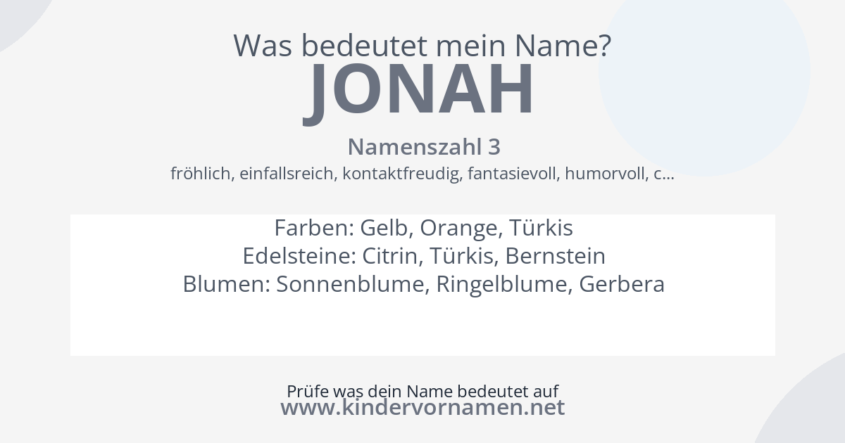 Was bedeutet der Name Jonah?