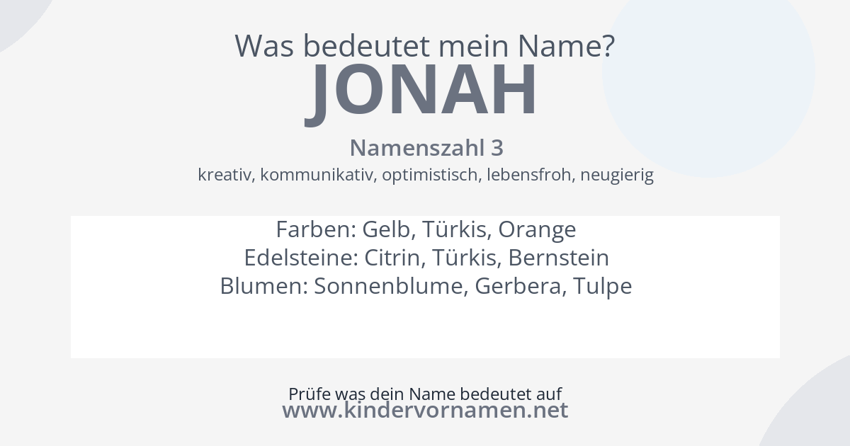Was bedeutet der Name Jonah?