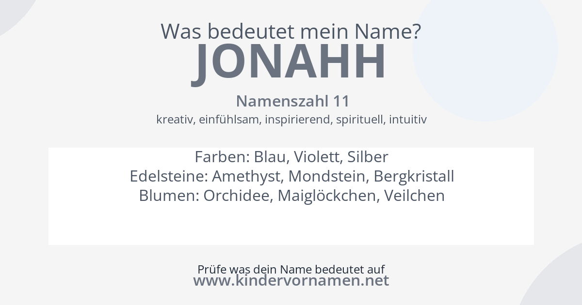 Was bedeutet der Name Jonahh?