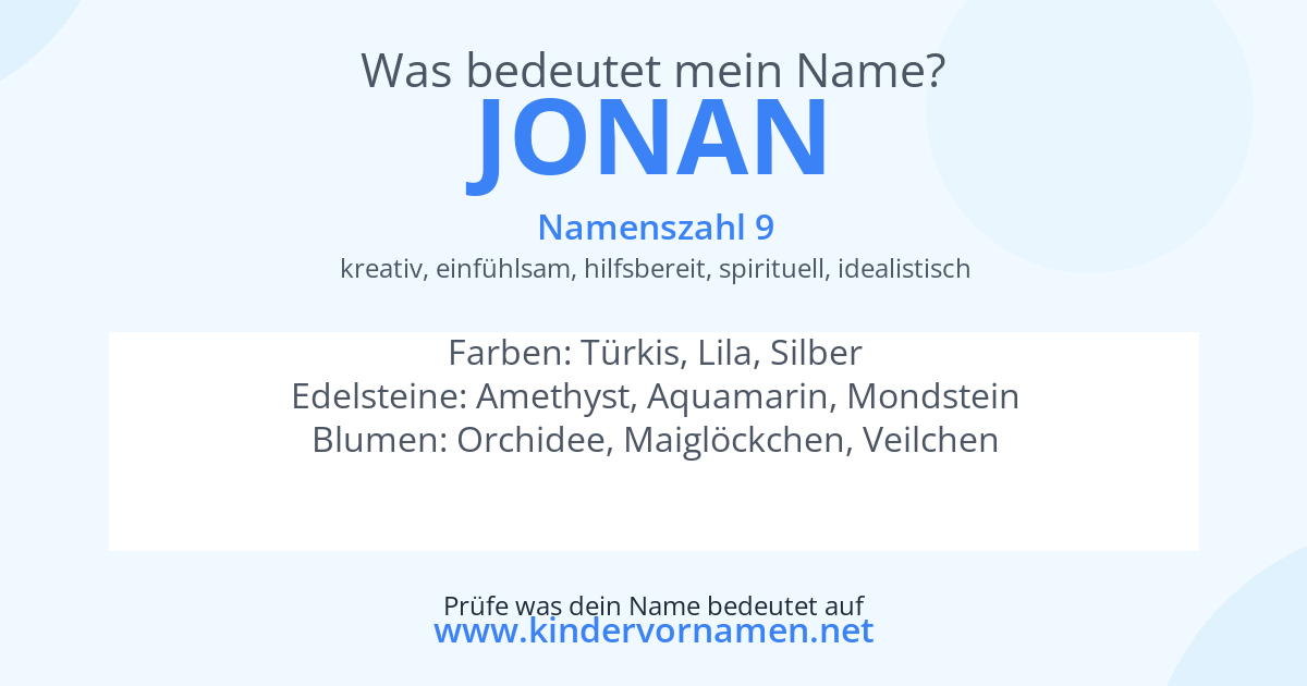 Was bedeutet der Name Jonan?