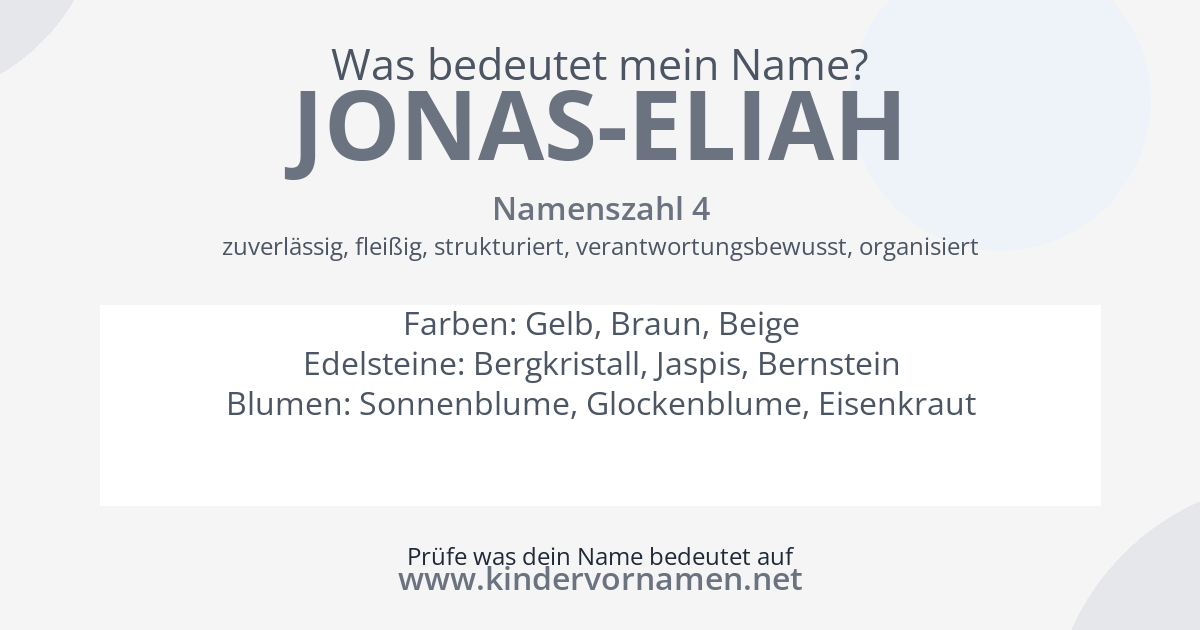 Was bedeutet der Name Jonas-Eliah?