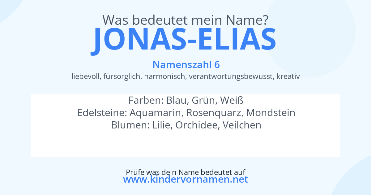 Was bedeutet der Name Jonas-Elias?