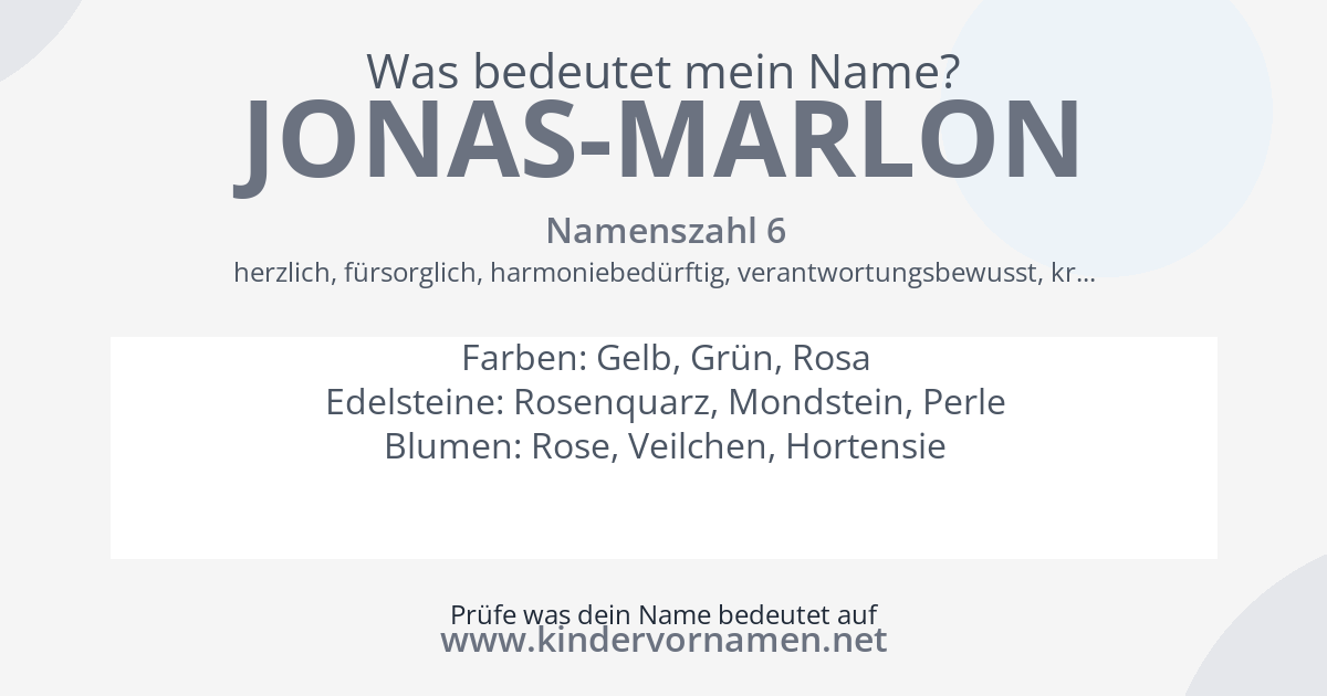 Was bedeutet der Name Jonas-Marlon?
