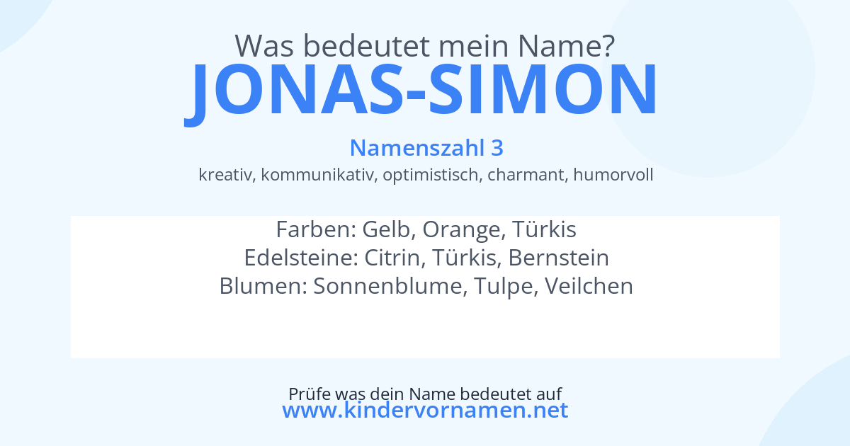 Was bedeutet der Name Jonas-Simon?