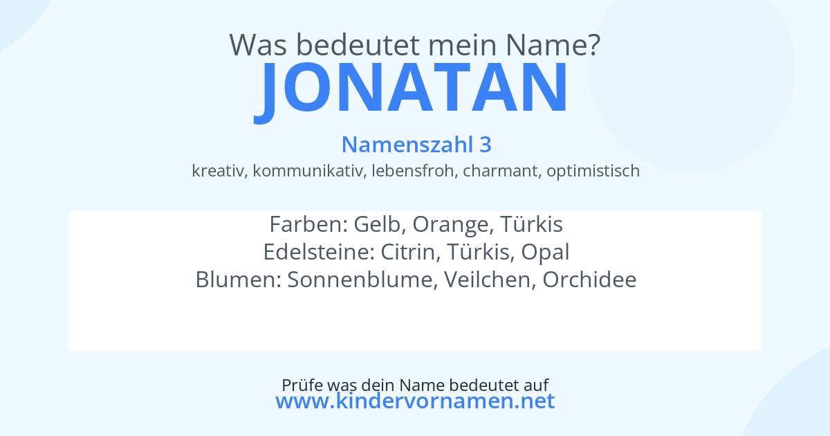 Was bedeutet der Name Jonatan?
