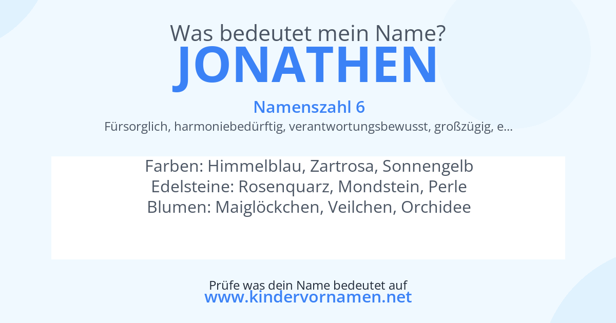 Was bedeutet der Name Jonathen?