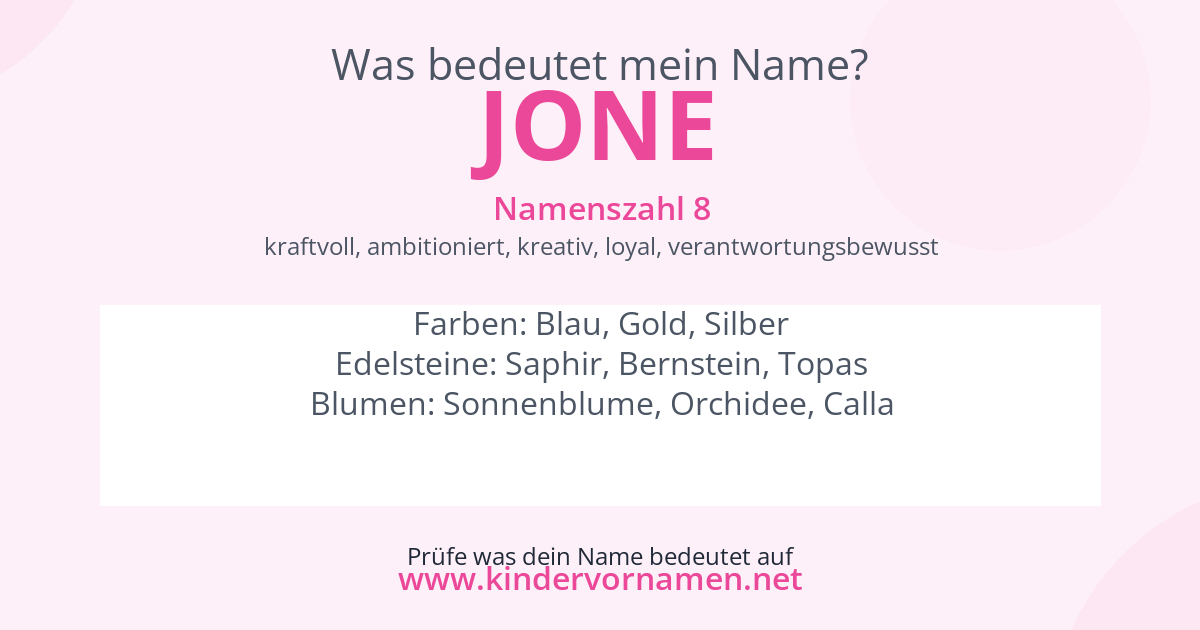 Was bedeutet der Name Jone?