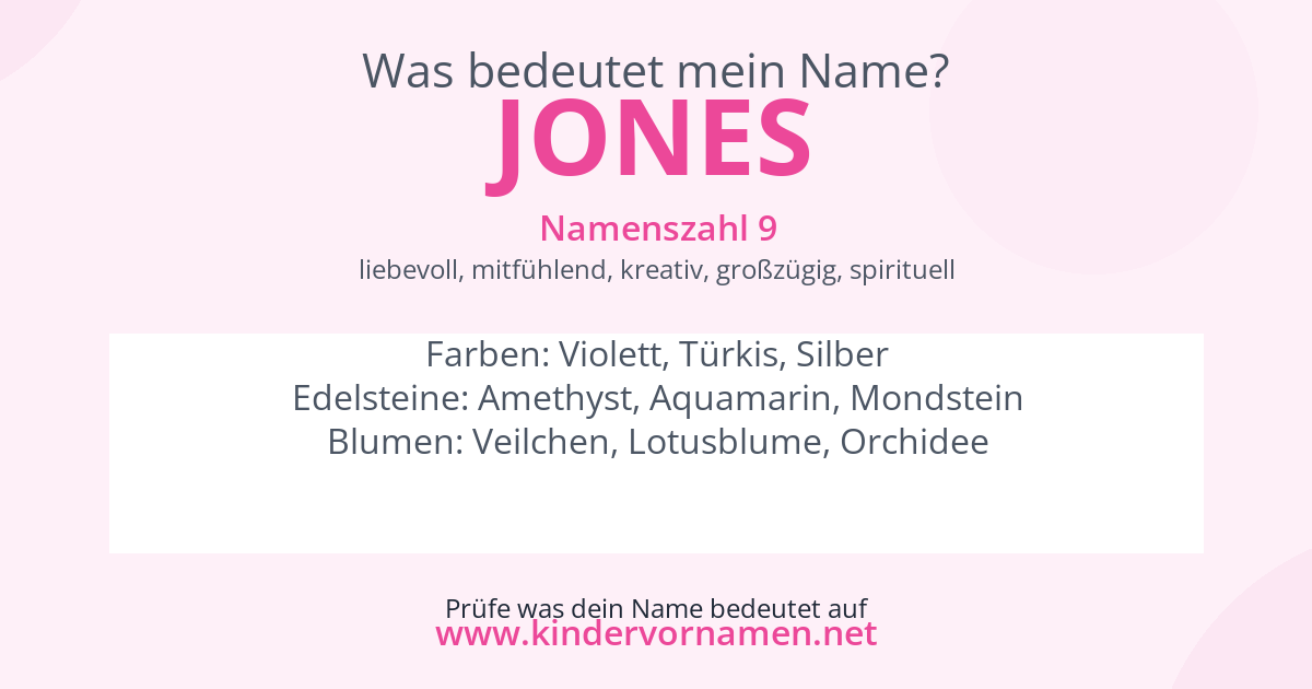 Was bedeutet der Name Jones?