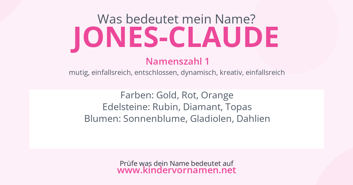 Was bedeutet der Name Jones-Claude?