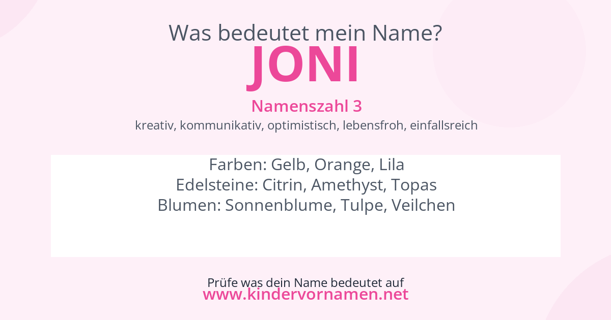 Was bedeutet der Name Joni?