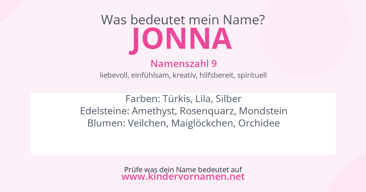 Was bedeutet der Name Jonna?