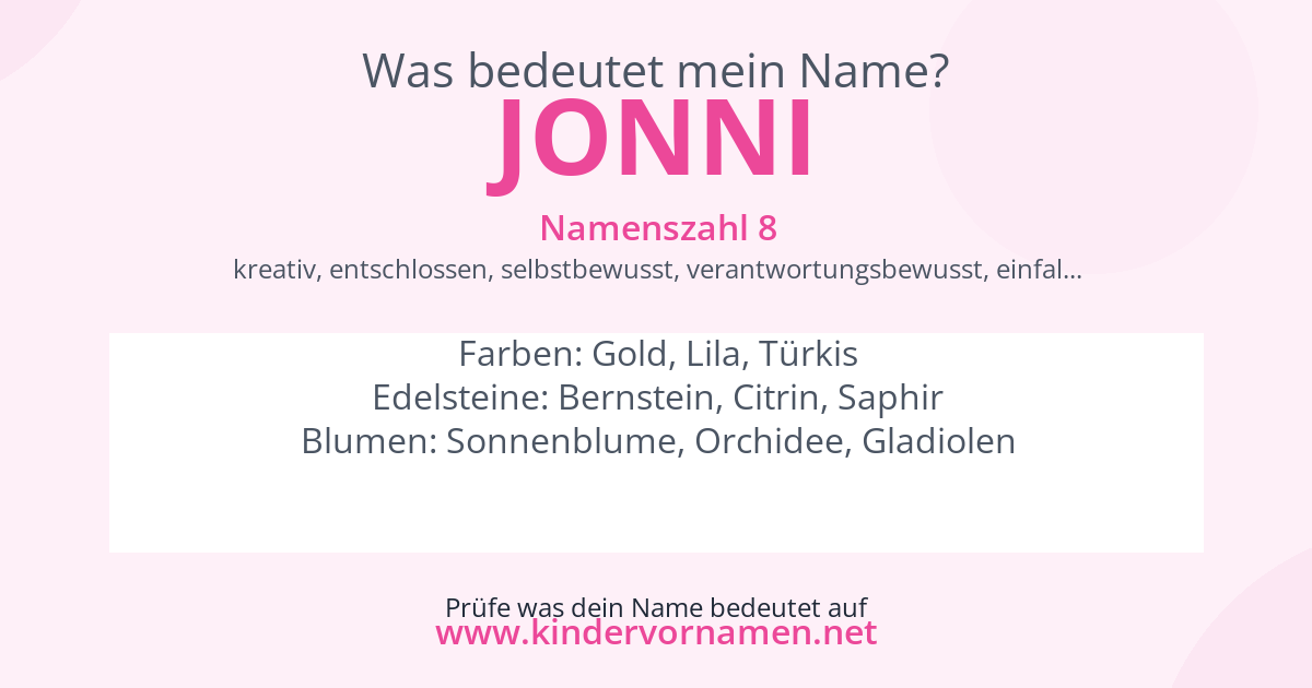 Was bedeutet der Name Jonni?