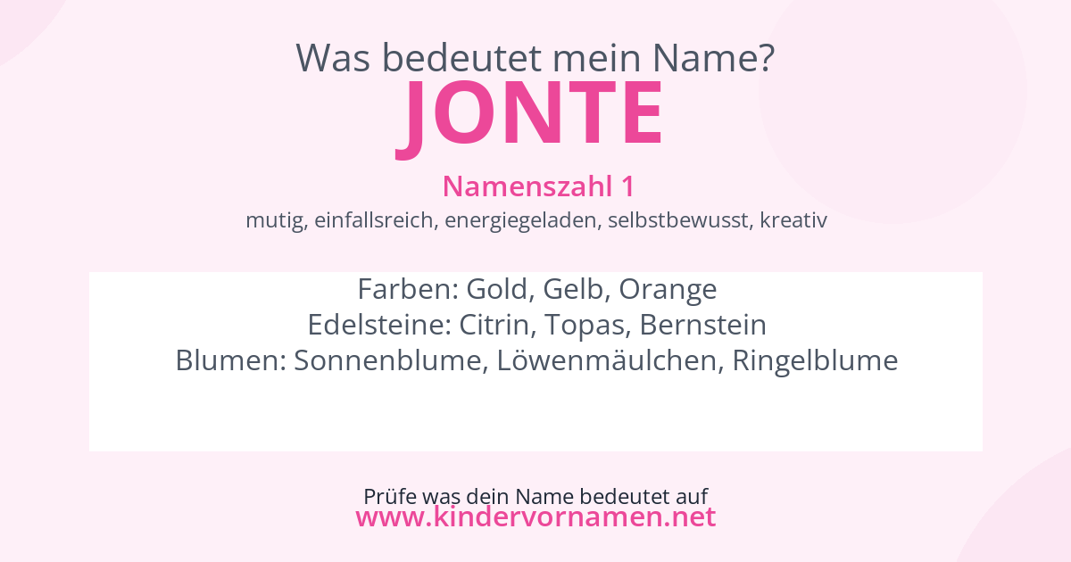 Was bedeutet der Name Jonte?