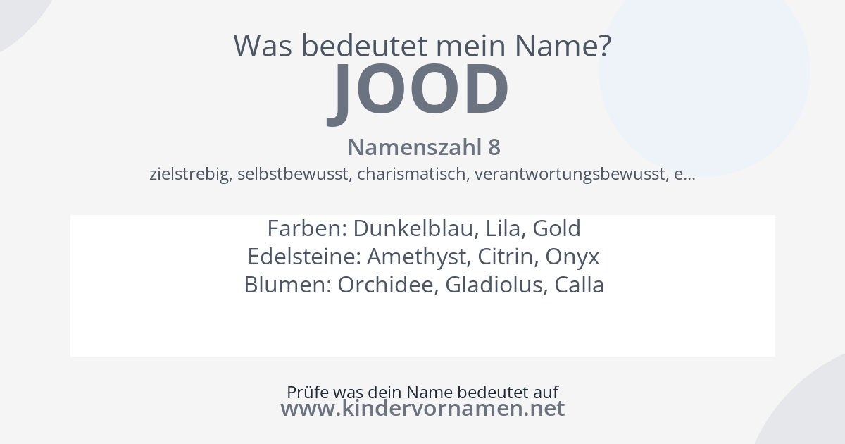Was bedeutet der Name Jood?