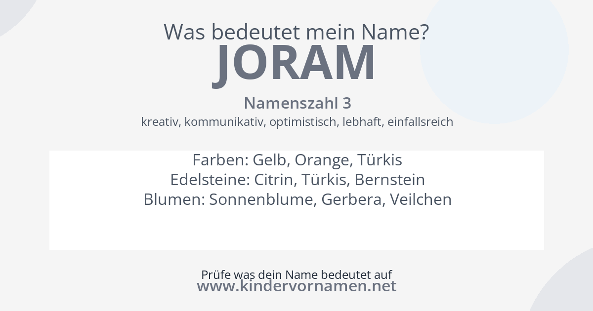 Was bedeutet der Name Joram?