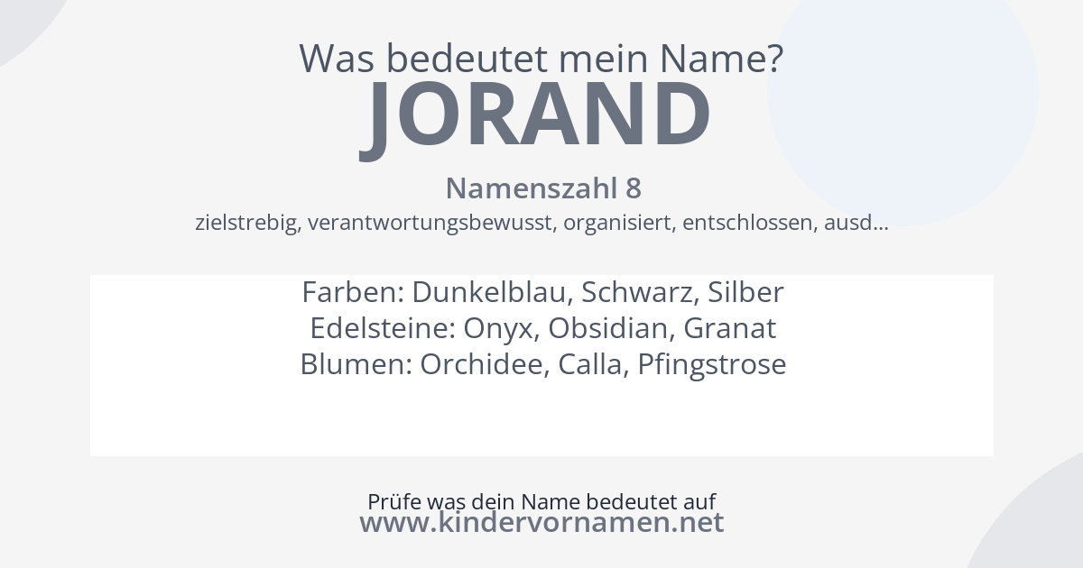 Was bedeutet der Name Jorand?