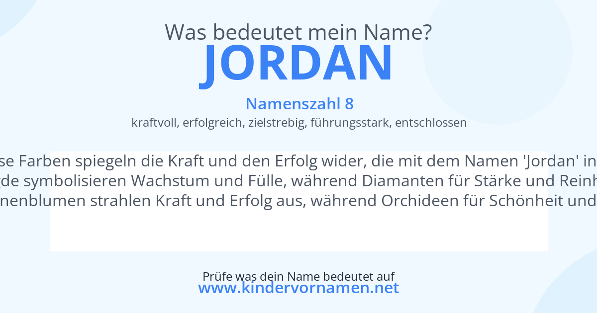 Was bedeutet der Name Jordan?