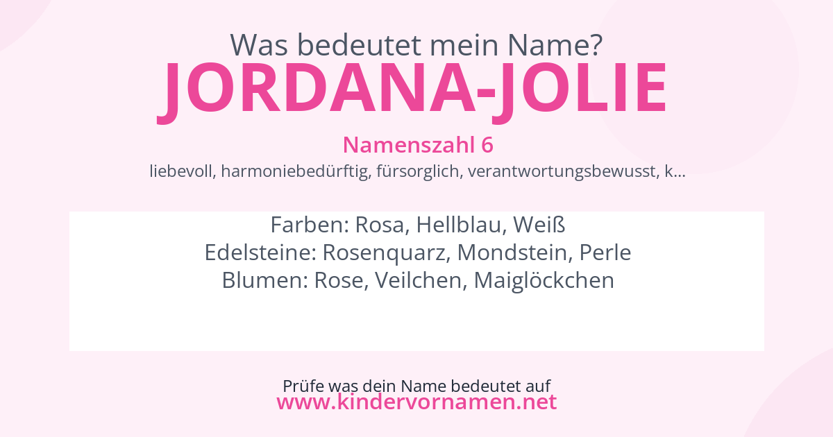 Was bedeutet der Name Jordana-Jolie?