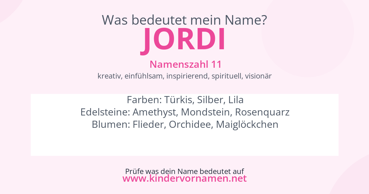 Was bedeutet der Name Jordi?