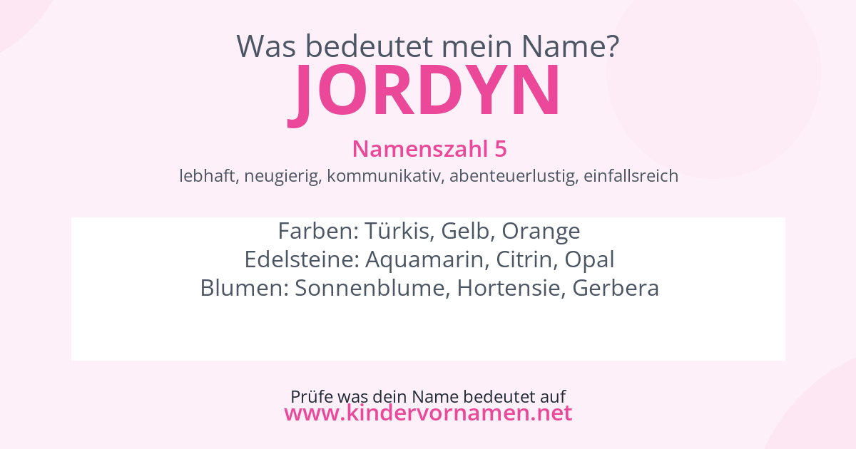 Was bedeutet der Name Jordyn?