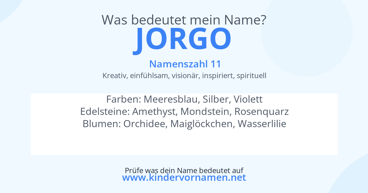 Was bedeutet der Name Jorgo?