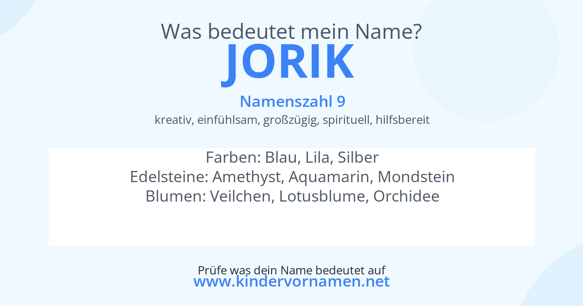 Was bedeutet der Name Jorik?