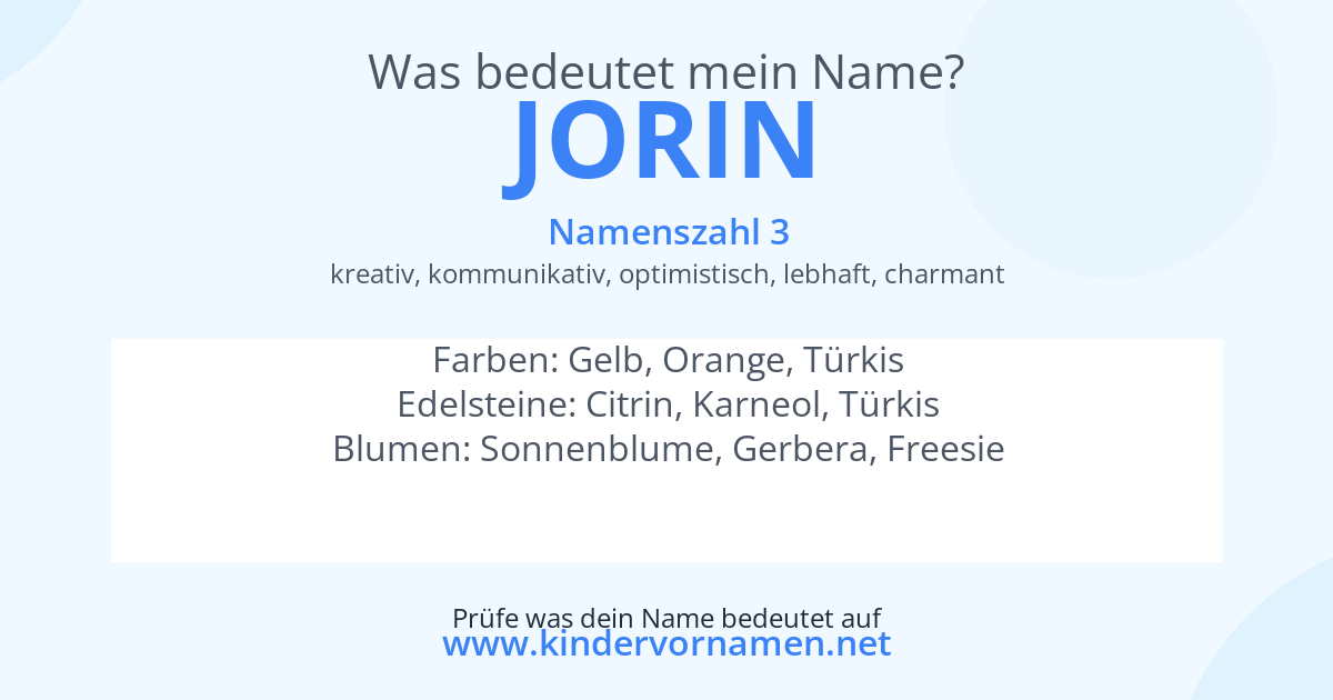 Was bedeutet der Name Jorin?