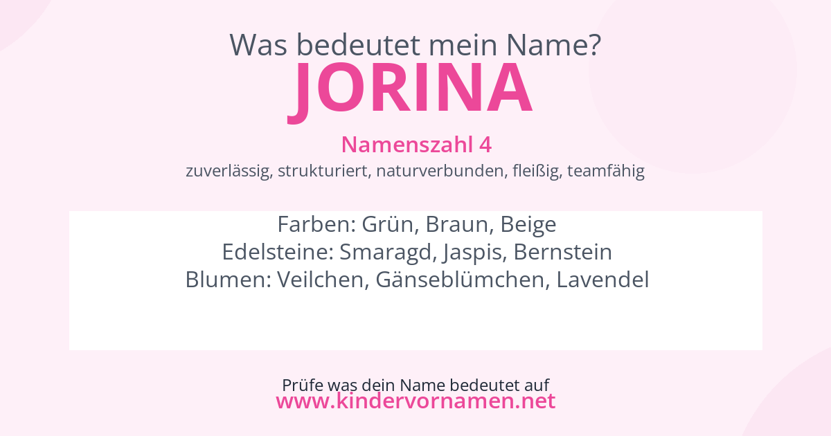 Was bedeutet der Name Jorina?