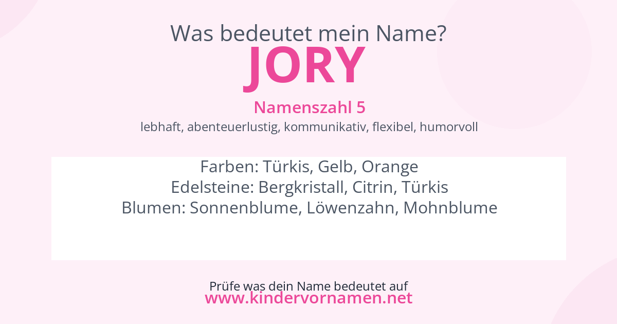 Was bedeutet der Name Jory?