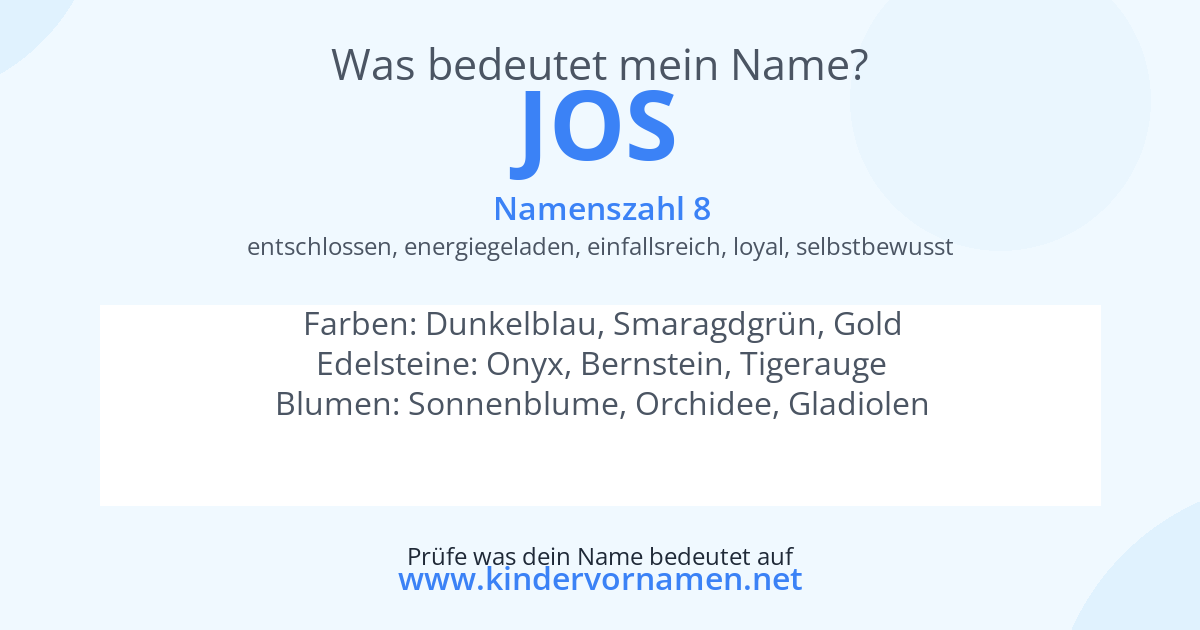Was bedeutet der Name Jos?