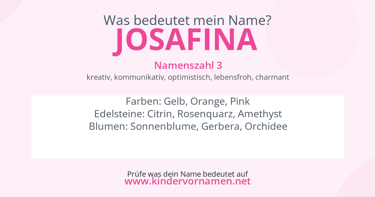 Was bedeutet der Name Josafina?