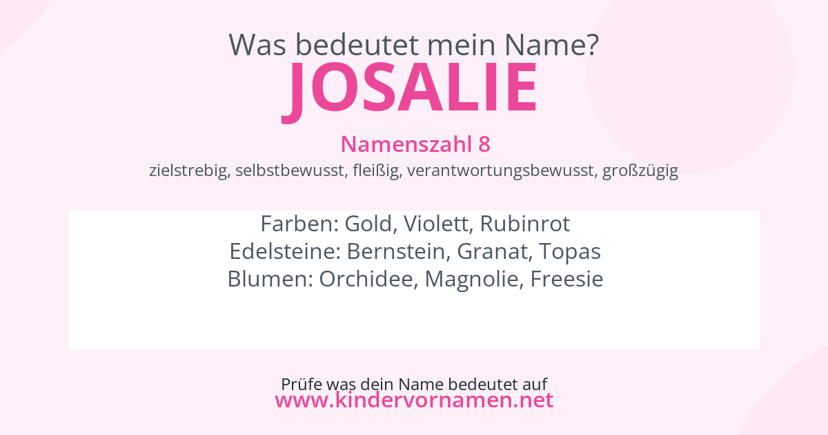 Was bedeutet der Name Josalie?