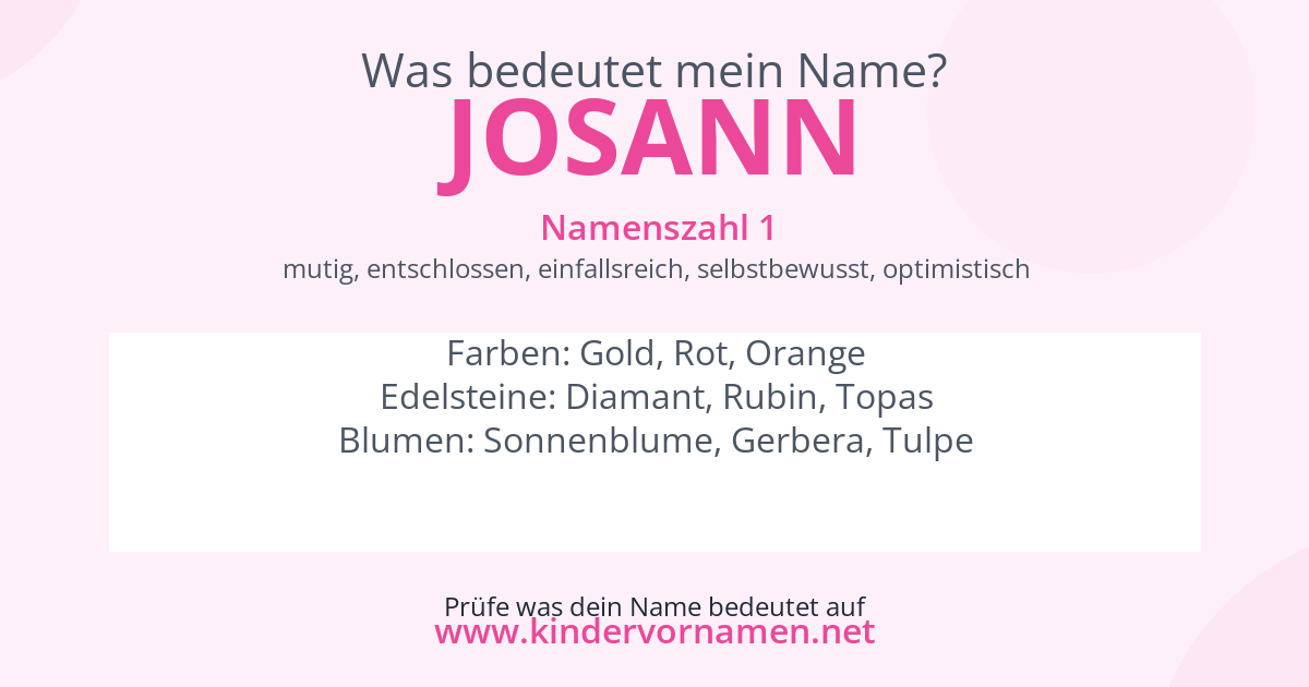 Was bedeutet der Name Josann?