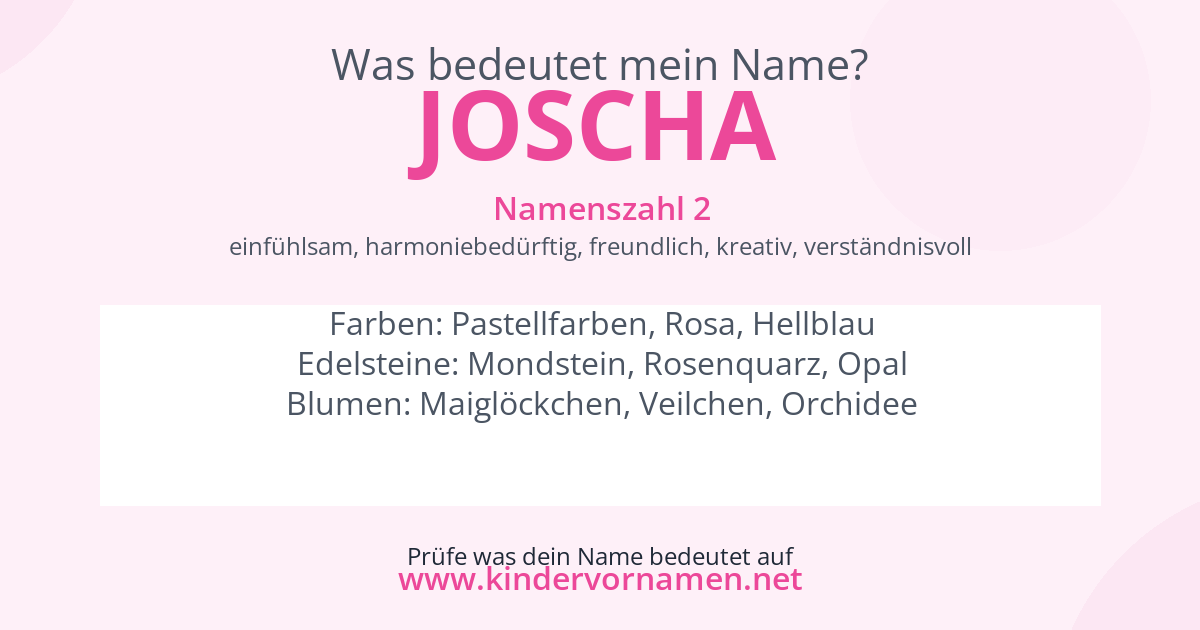 Was bedeutet der Name Joscha?