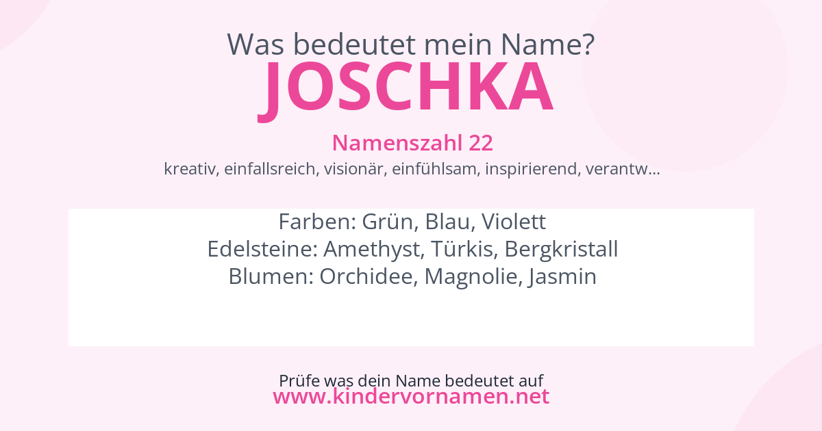Was bedeutet der Name Joschka?