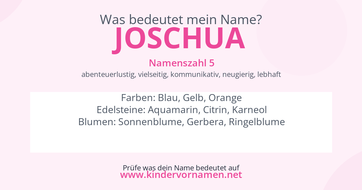 Was bedeutet der Name Joschua?