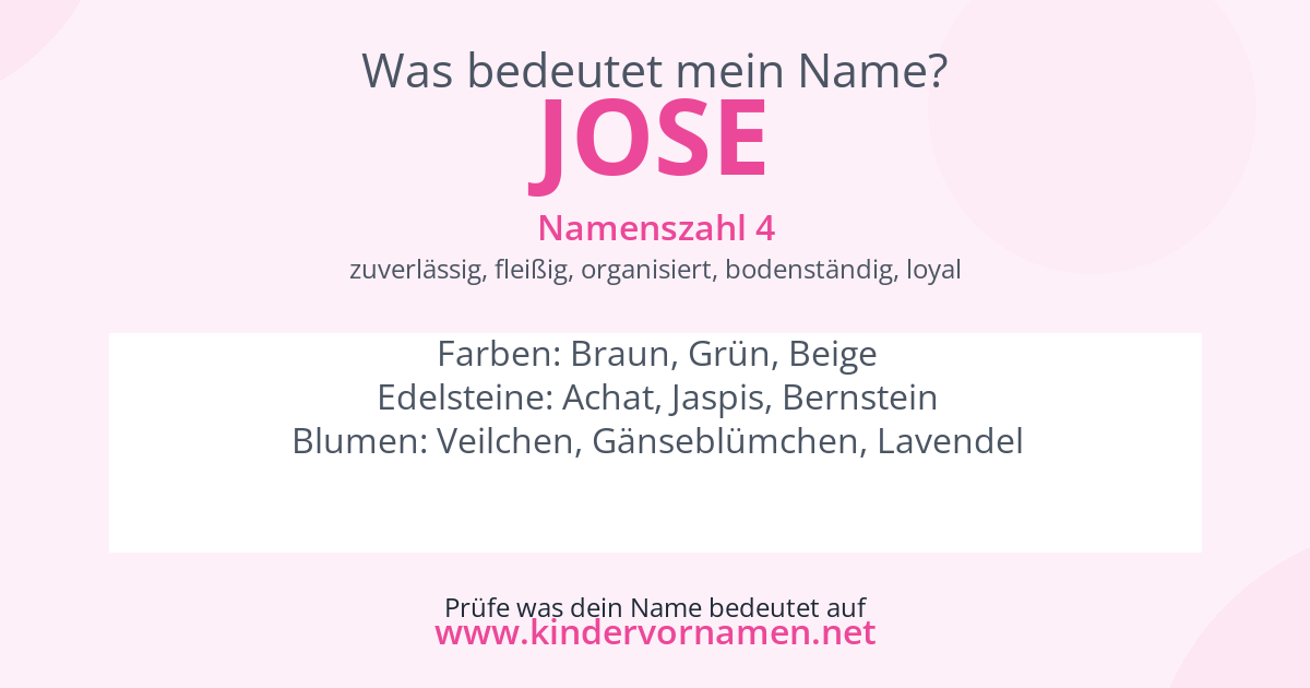 Was bedeutet der Name Jose?
