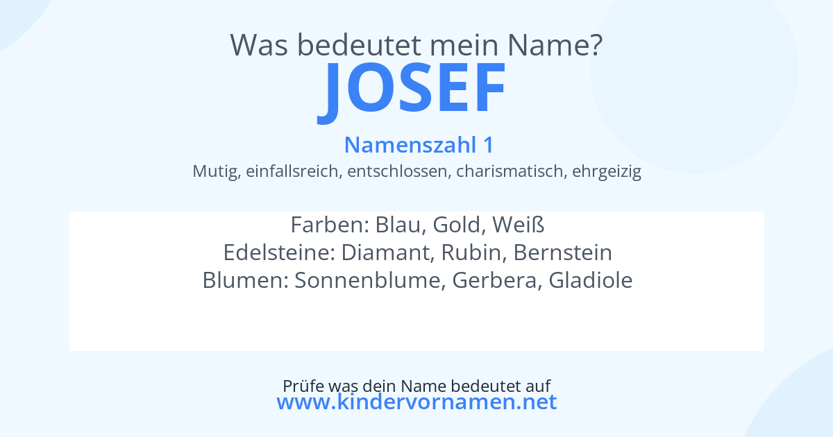 Was bedeutet der Name Josef?