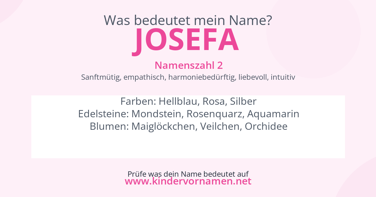 Was bedeutet der Name Josefa?