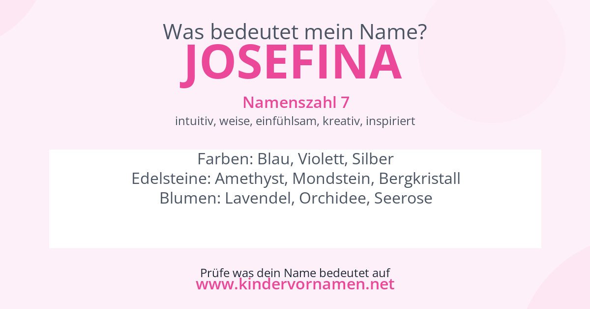 Was bedeutet der Name Josefina?