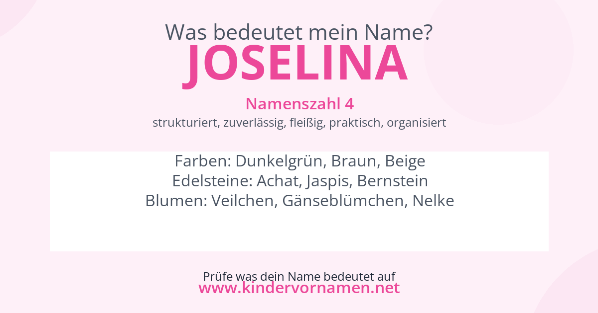 Was bedeutet der Name Joselina?