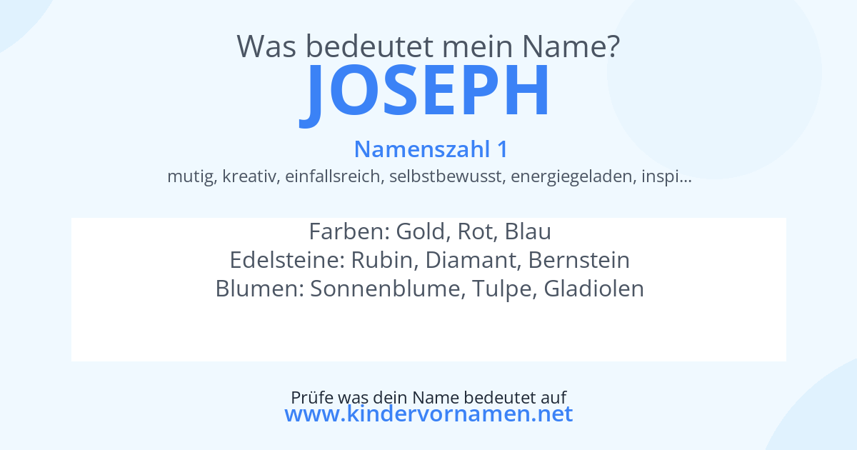 Was bedeutet der Name Joseph?