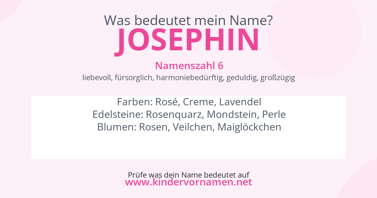 Was bedeutet der Name Josephin?